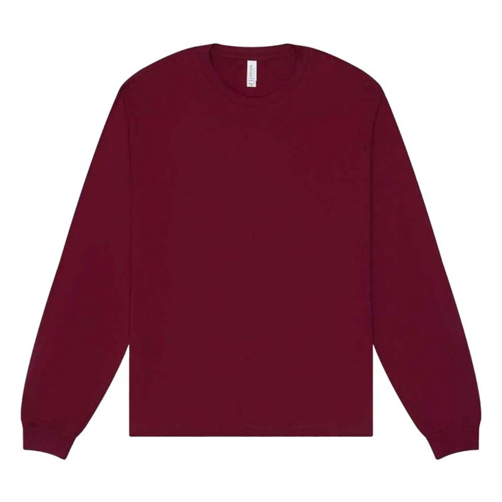 Unisex Adult Heavyweight Boxy Long-Sleeved T-Shirt / Maroon
